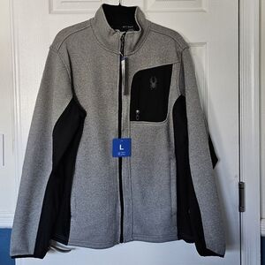 Spyder Men’s Full Zip Performance Jacket Gray Black NWT - Large‎
